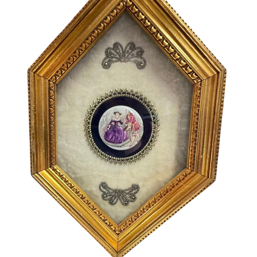 Unbranded Shadow Box Wall Art Unisex OS Gold Excellent Courting Scene